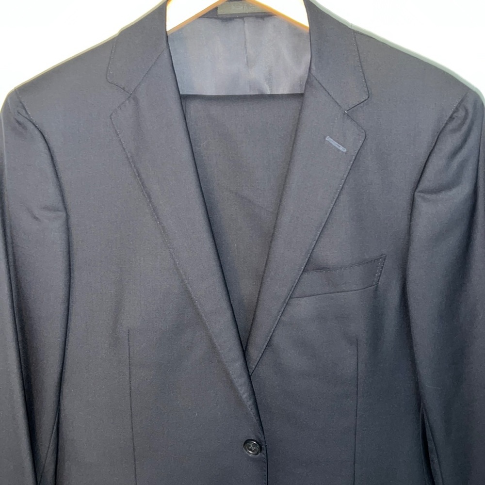 Tallia Navy Mens Suit 38L Modern Fit Wool